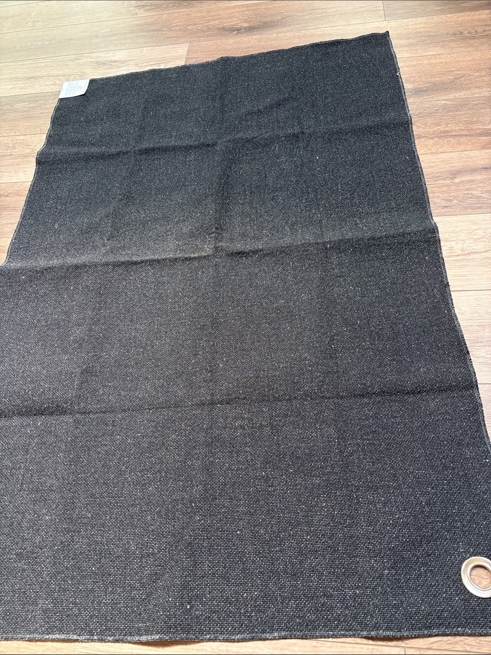 Pottery Barn Dark Charcoal Tweed Textured Upholstery Fabric Linen Cotton Blend